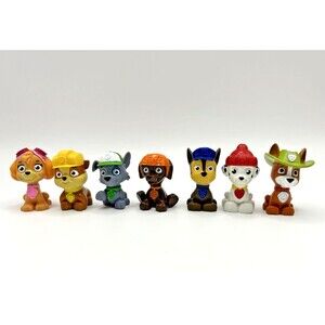Paw Patrol Mini Figures Lot of 7 Mini Cake Toppers Tracker Rocky Zuma Skye Chase